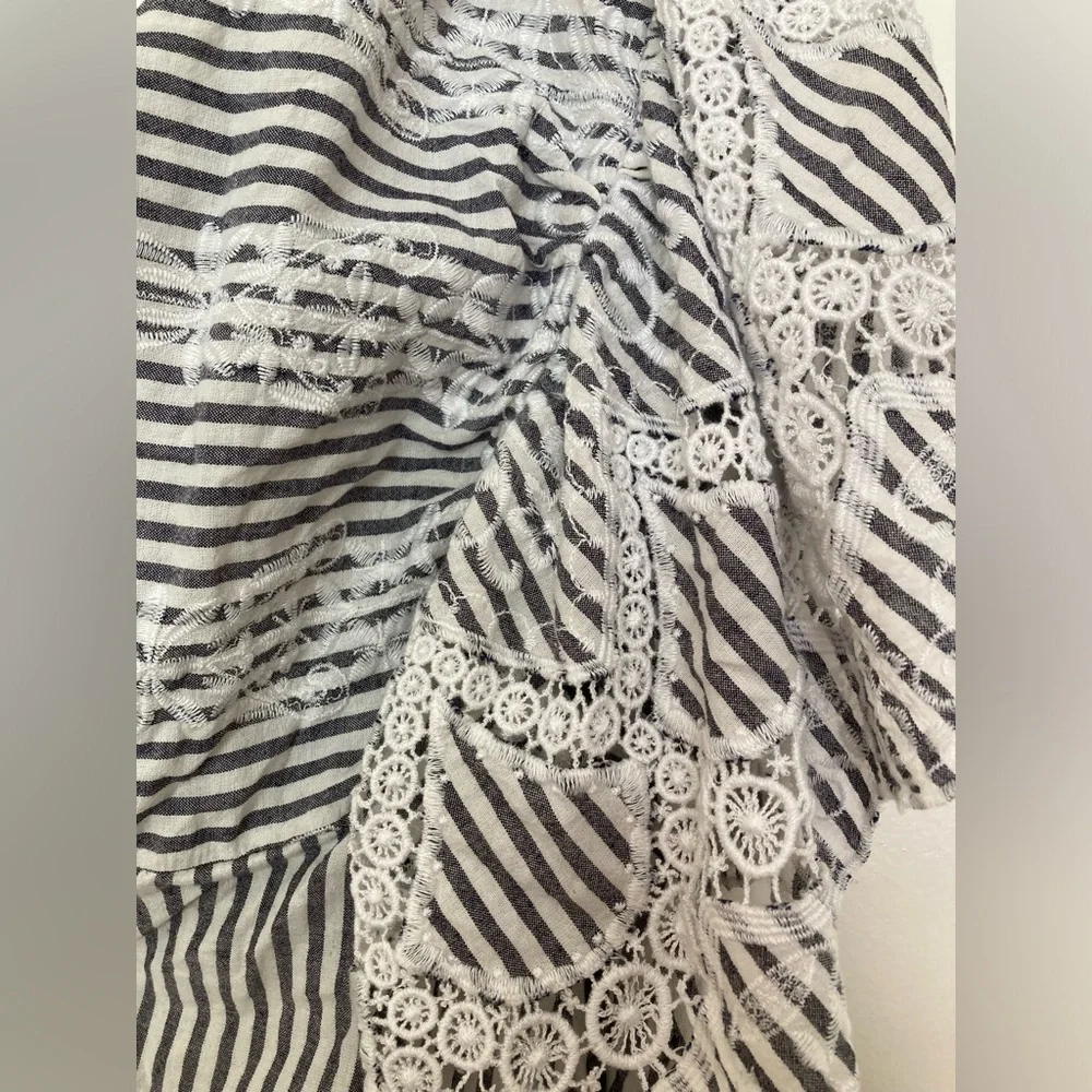 NWT Venus ✨NEW✨ Embroidered Linen Dress One Shoulder Asymmetrical striped - Picture 8 of 8